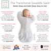 Transitional Swaddle Sack  - Arms Up 1/2-Length Sleeves & Mitten Cuffs, Stripes, Heathered Gray