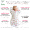 Transitional Swaddle Sack  - Arms Up 1/2-Length Sleeves & Mitten Cuffs, Bella, Pink