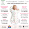 Transitional Swaddle Sack - Arms Up 1/2-Length Sleeves & Mitten Cuffs, Watercolor Peachy Pink Floral - Sweet Roses