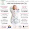 Transitional Swaddle Sack - Arms Up 1/2-Length Sleeves & Mitten Cuffs, Watercolor Mountains & Trees