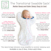 Transitional Swaddle Sack  - Arms Up 1/2-Length Sleeves & Mitten Cuffs, Tiny Triangles, Blues with Touch of Silver  Shimmer