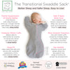 Transitional Swaddle Sack - Arms Up 1/2-Length Sleeves & Mitten Cuffs, Heathered Gray with Polka Dot Trim