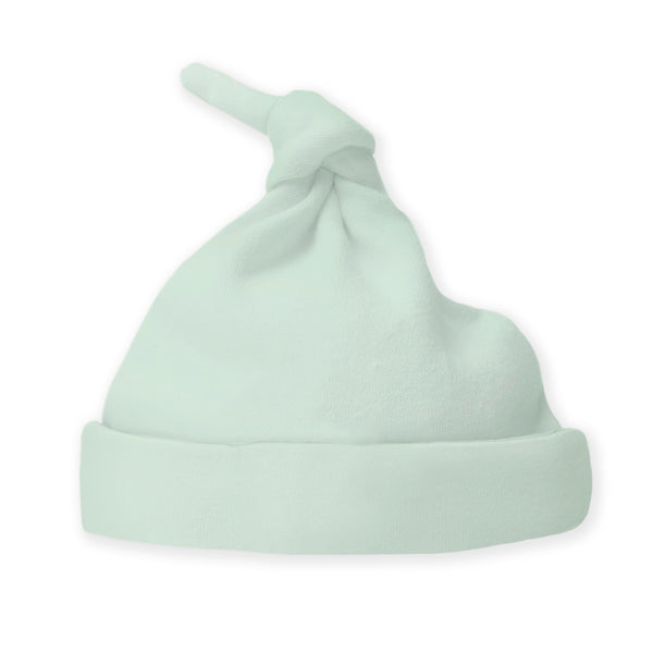 Knotted Hat - Organic Cotton Knit - Soft Jadeite