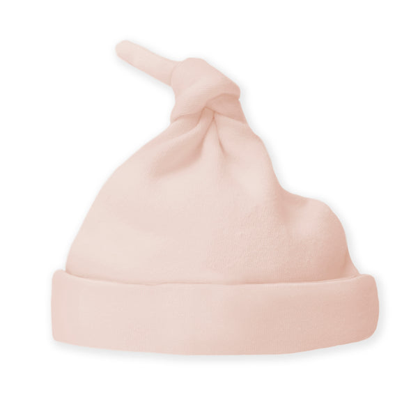 Knotted Hat - Organic Cotton Knit - Soft Pink