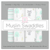 Muslin Swaddle Blankets - Green Woodland