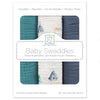 Muslin Swaddle Blankets - set of 3 - Peace in Nature -featuring Watercolor Mountains & Trees by artist Lynette Damir