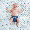 SwaddleDuo - Brown Mod Circles + Cute & Calm, Blue