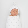 Muslin Swaddle Single - French Dots, Sterling