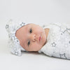 Muslin Swaddle Blanket + Muslin Headband Gift Set - Starshine Shimmer, Sterling