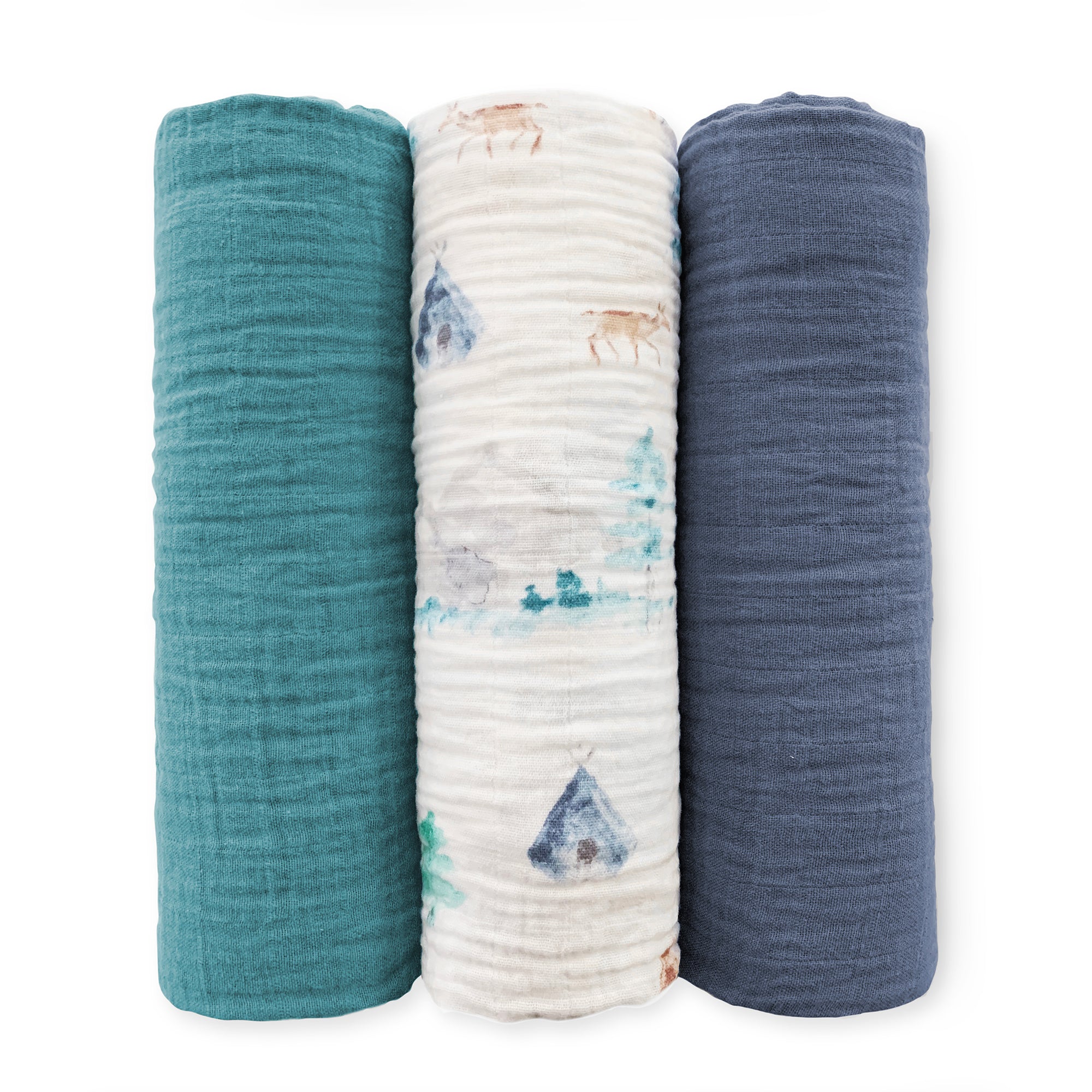 Muslin Swaddle Blankets - set of 3 - Peace in Nature -featuring Waterc ...