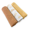 Muslin Swaddle Blankets - Watercolor Sunny Days (Set of 3)