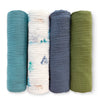 Muslin Swaddle Blankets - Earthtone 4-Pack, Ponderosa