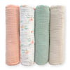Muslin Swaddle Blankets - Earthtone 4-Pack, Sweet Rose Garden