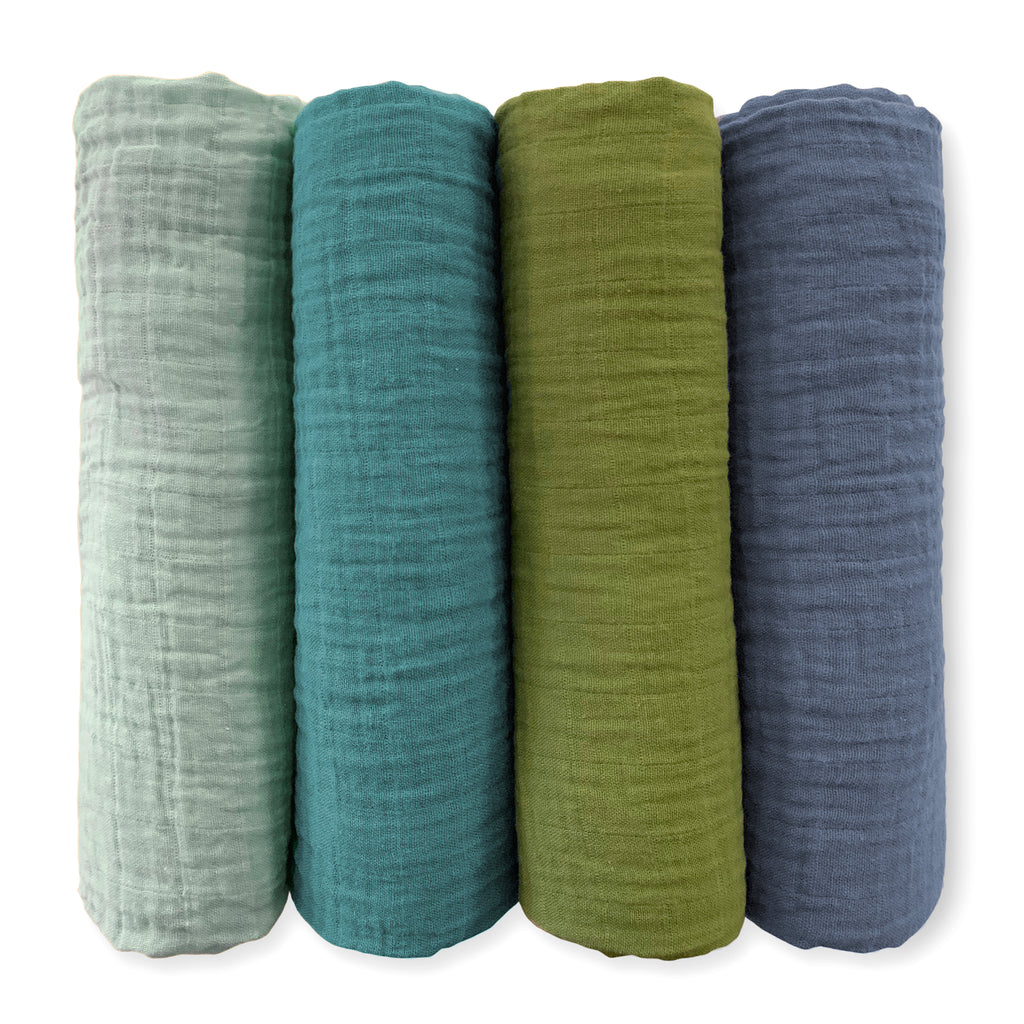 Muslin Swaddle Blankets - Earthtone 4-Pack, Cascadia