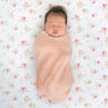 Muslin Swaddle 3pk + Pajama Gown + Hat Newborn Gift Set - Watercolor Peachy Pink Floral