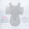 Omni Swaddle Sack with Wrap -  Arms Up Sleeves & Mitten Cuffs, Tiny Hedgehogs, Soft Black