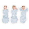 Organic Omni Swaddle Sack with Wrap -  Arms Up Sleeves & Mitten Cuffs, Soft Blue