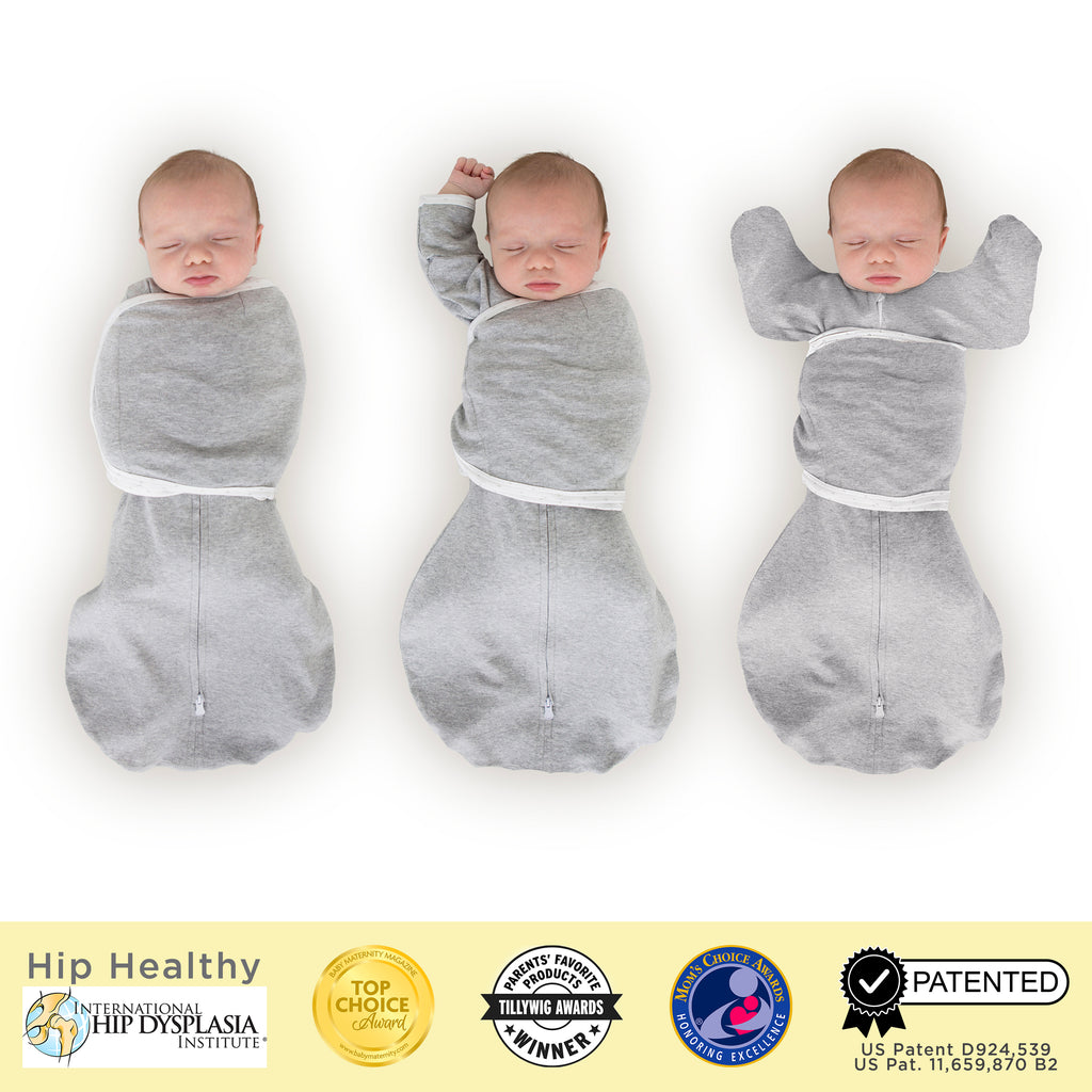 SwaddleDesigns Omni Swaddle Sack with Arms Up Half-Length Sleeves and  Mitten Cuffs - Heathered Oatmeal, Small 6-14 Lbs (0-3 Months)