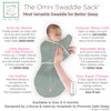 Omni Swaddle Sack with Wrap -  Arms Up Sleeves & Mitten Cuffs, Classic Polka Dots, Sterling