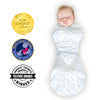 Organic Omni Swaddle Sack with Wrap - Most Versatile Swaddle - Arms Up Sleeves & Mitten Cuffs, Watercolor Twinkle - Soft Blue