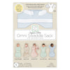 Organic Omni Swaddle Sack with Wrap - Most Versatile Swaddle - Arms Up Sleeves & Mitten Cuffs, Watercolor Twinkle - Soft Blue