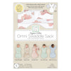Organic Omni Swaddle Sack with Wrap - Most Versatile Swaddle - Arms Up Sleeves & Mitten Cuffs, Watercolor Peach Blush Poppies