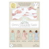 Organic Omni Swaddle Sack with Wrap -  Arms Up Sleeves & Mitten Cuffs, Watercolor Peach Blush Poppies