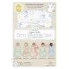 Organic Omni Swaddle Sack with Wrap - Most Versatile Swaddle - Arms Up Sleeves & Mitten Cuffs, Watercolor Twinkle - Soft Blue