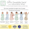 Organic Omni Swaddle Sack with Wrap - Most Versatile Swaddle - Arms Up Sleeves & Mitten Cuffs, Heathered Gray