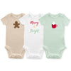 Short Sleeve Bodysuits - Organic Cotton 3-Pack - Merry & Bright, Gingerbread Man, Cuppa' Cocoa