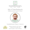 Short Sleeve Bodysuits - Organic Cotton 3-Pack - Soft Blue, Jadeite, & Sand Dollar