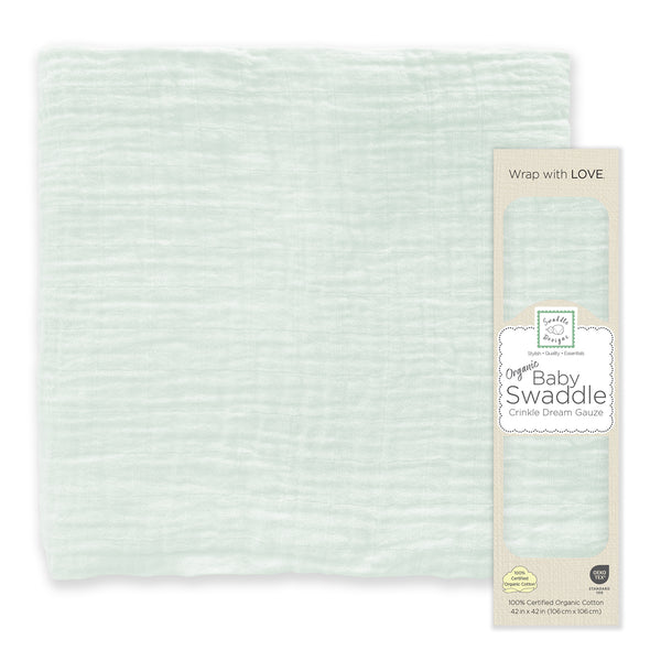 Organic Crinkle Dream Gauze Swaddle Blanket - Soft Jadeite