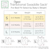 Organic Transitional Swaddle Sack - Arms Up 1/2-Length Sleeves & Mitten Cuffs, Tranquility Triangles - COMING SOON