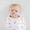 Organic Crinkle Dream Gauze Swaddle Blanket - Watercolor Peach Blush Poppies