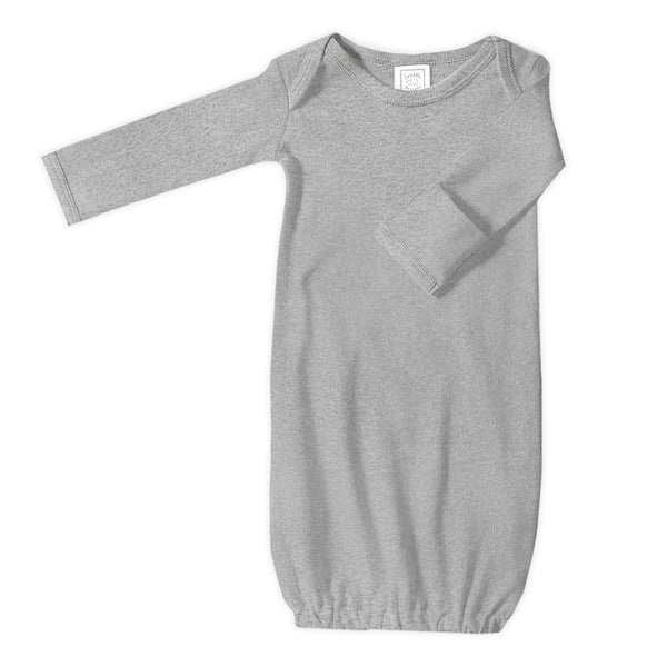Organic Cotton Knit Pajama Gown - Heathered Gray