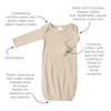 Organic Cotton Knit Pajama Gown - Sand Dollar