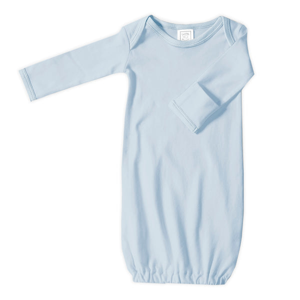 Organic Cotton Knit Pajama Gown - Soft Blue