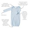 Organic Cotton Knit Pajama Gown - Soft Blue