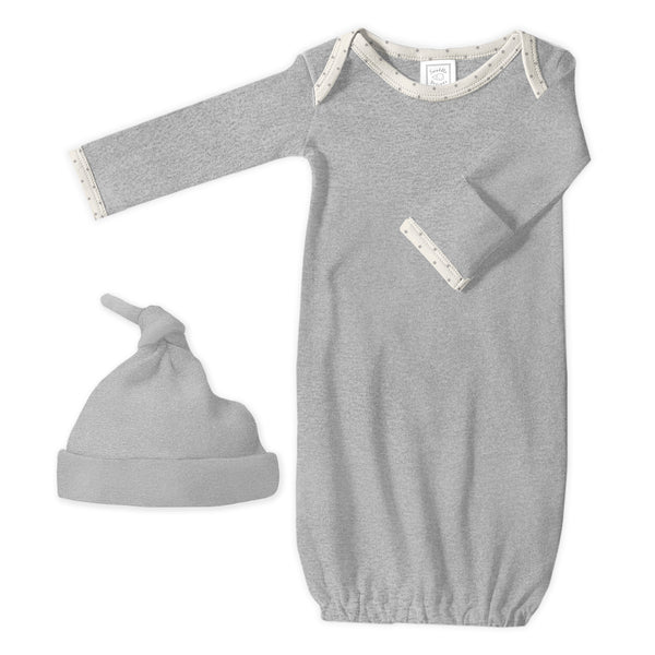 Organic Cotton Ribbed Knot Gown in Sage | Mebie Baby – East Third Collective