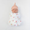 Muslin Swaddle Single - Watercolor Peachy Pink Floral