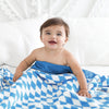 Stroller Blanket - Soft & Plush Forever Diamonds, Blue, Large, 30x40 inches