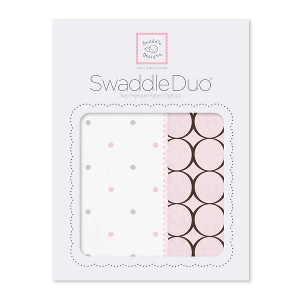 SwaddleDuo - Little Dot + Mod Circles, Pink