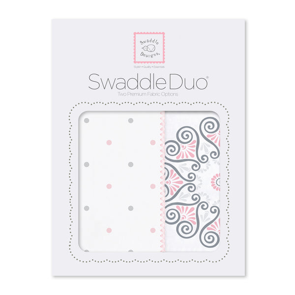 SwaddleDuo - Little Dots + Pink Medallions