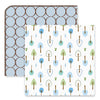 SwaddleDuo - Brown Mod Circles + Cute & Calm, Blue