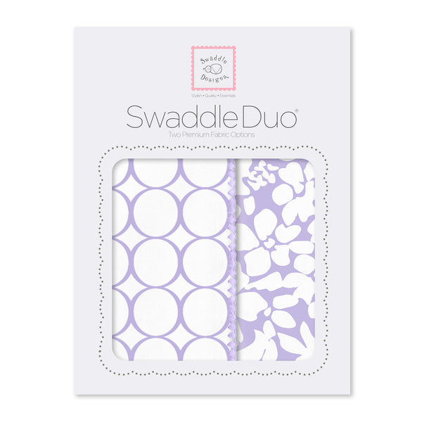 SwaddleDuo - Lavender Mod Circles + Lush Lavender