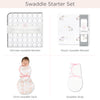 SwaddleDesigns Starter Set - Ultimate, Muslin Swaddle, Swaddle Wrap, and Heavenly Floral Omni Newborn Gift Set, Pink & Sterling