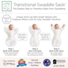 Transitional Swaddle Sack  - Arms Up 1/2-Length Sleeves & Mitten Cuffs, Tiny Triangles, Pinks with Touch of Gold Shimmer