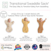 Transitional Swaddle Sack  - Arms Up 1/2-Length Sleeves & Mitten Cuffs, Tiny Hedgehogs, Soft Black