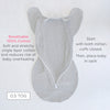 Amazing Baby - Transitional Swaddle Sack  - Arms Up 1/2-Length Sleeves & Mitten Cuffs, Tiny Elephants, Sterling