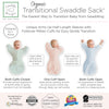 Organic Transitional Swaddle Sack - Arms Up 1/2-Length Sleeves & Mitten Cuffs, Tranquility Triangles - COMING SOON